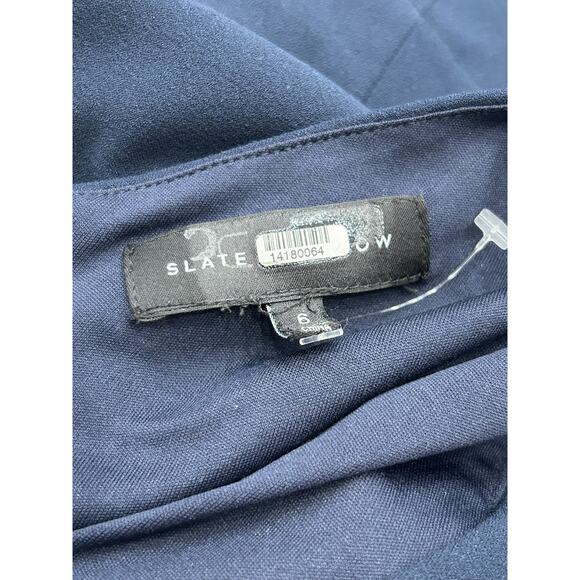 Slate and Willow Womens Sheath Dress Cap Sleeve Back Zip Career Navy Blue Size 6 - Picture 7 of 8